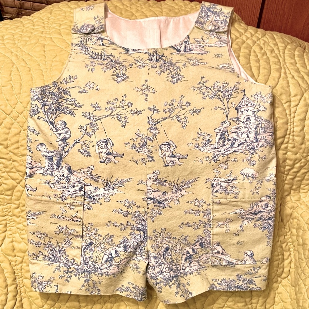 Size 3t handmade green/blue toile jon jon